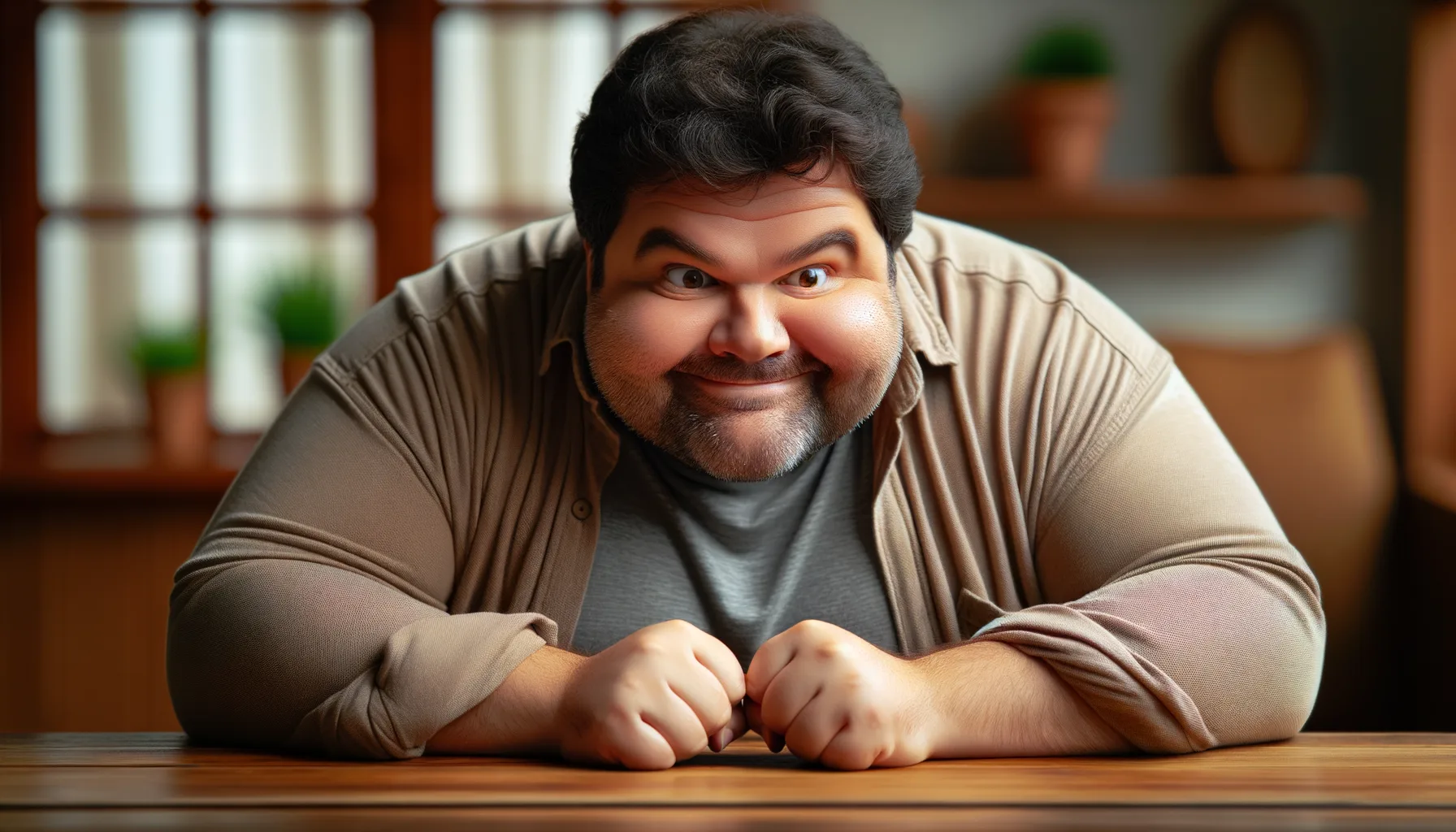 hladový muž středního věku s nadváhou