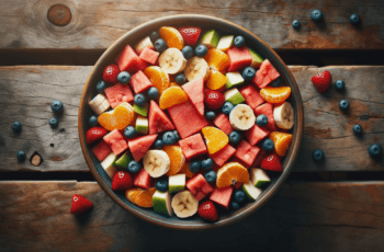 Nakrájené ovoce v jedné misce